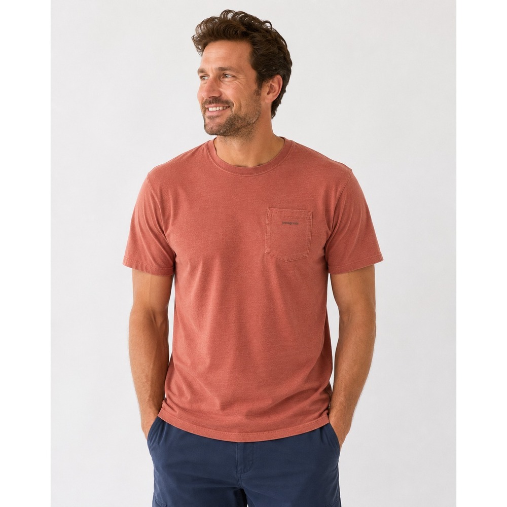 Patagonia Shirt Men's XXL Rust Orange Short Sleeve Pocket